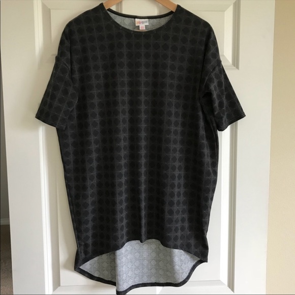 LuLaRoe Irma Tunic in Black and Gray Pattern - Picture 2 of 4
